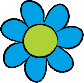 blue flower drawn with easy steps