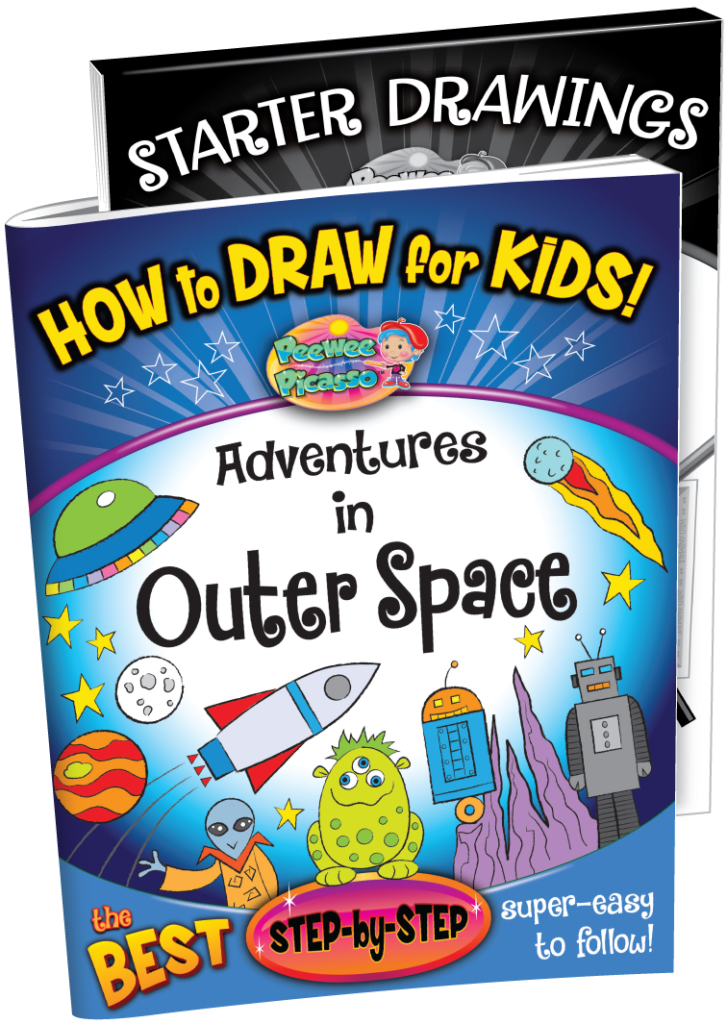 how to draw outer space rockets robots for children