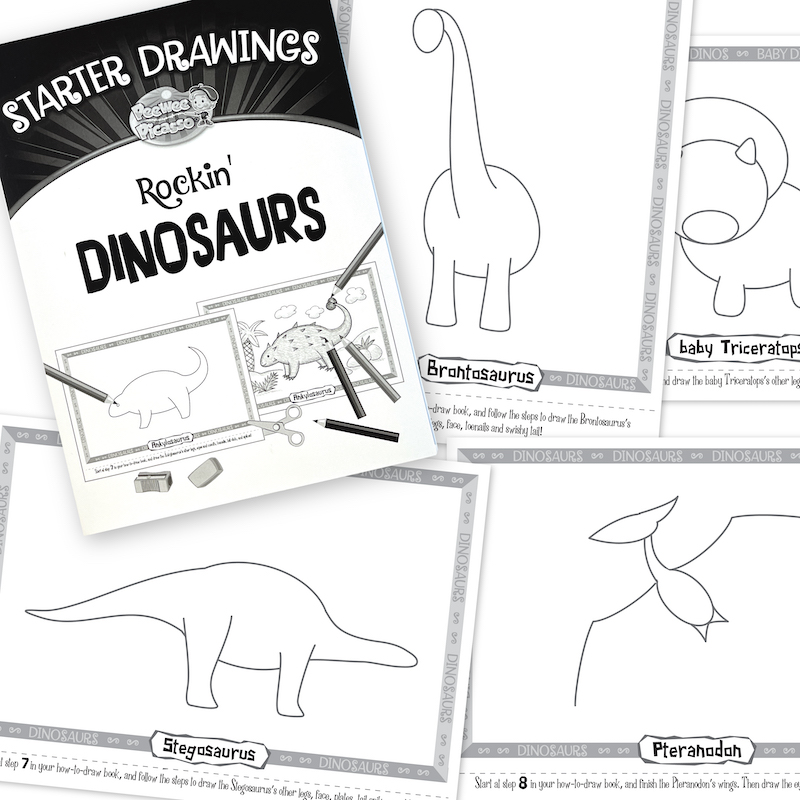 Rockin' Dinosaurs Starter Drawings