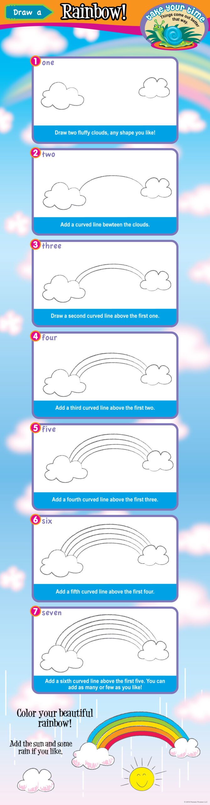 easy steps to draw a rainbow for kids