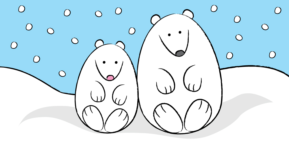 cute polar bear image for drawing steps