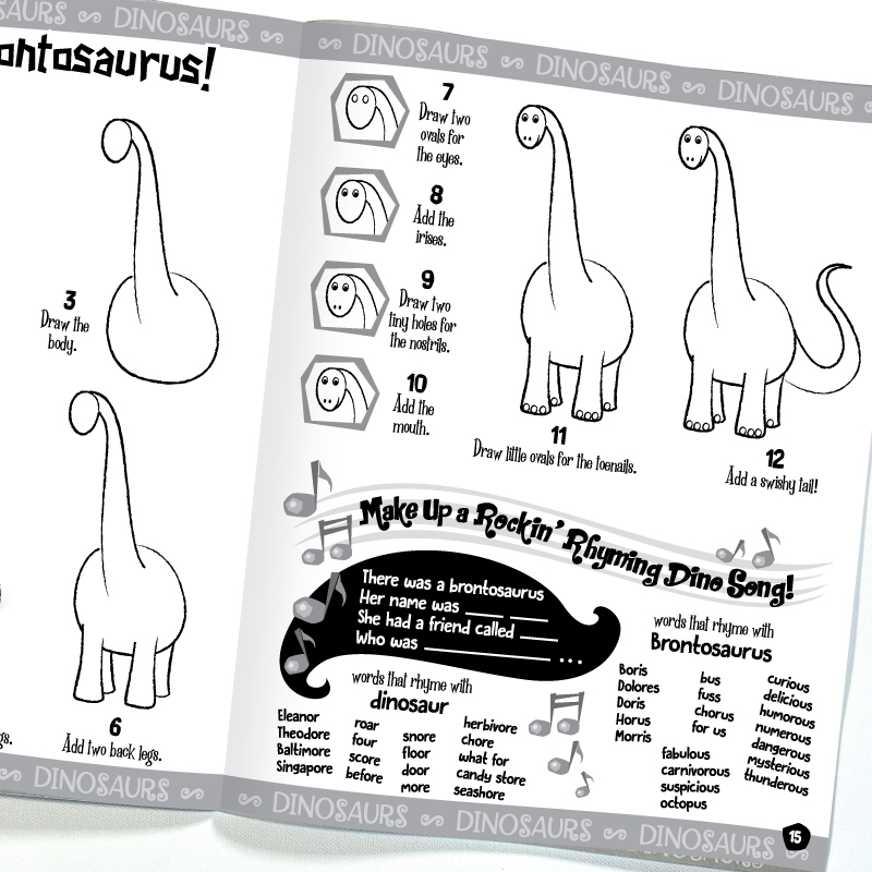 Rockin' Dinosaurs draw a dinosaur