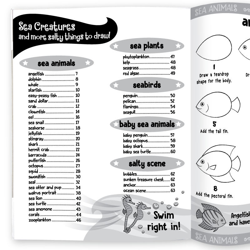 how to draw sea creatures table of contents