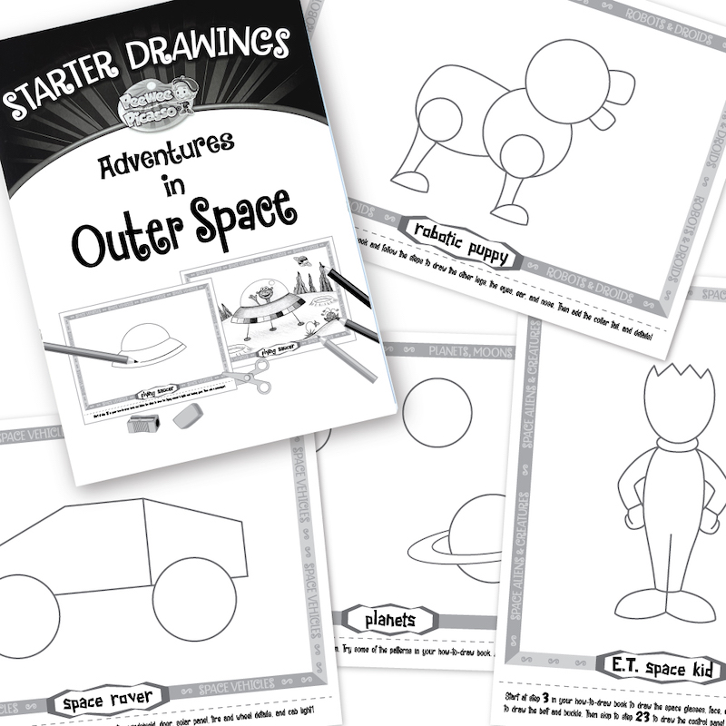 starter drawings outer space book