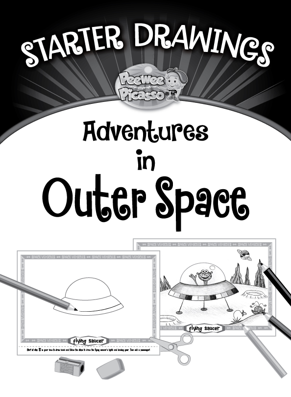starter drawing pad cover outer space