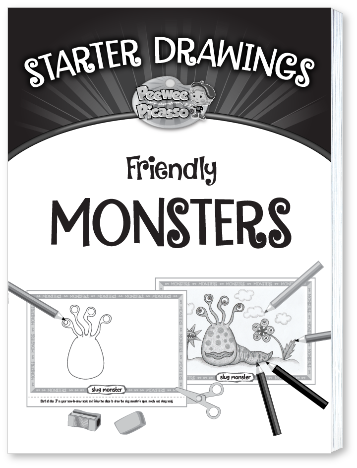 friendly monsters starter drawing pad