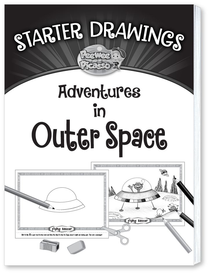 outer space starter drawing pad