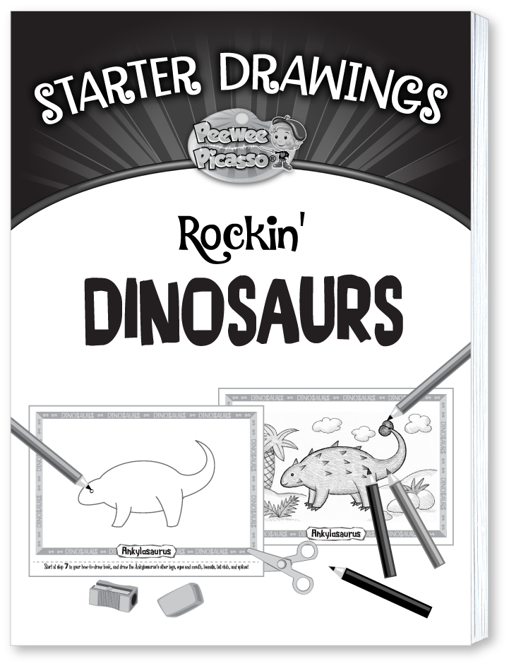 rockin' dinosaurs starter drawing pad