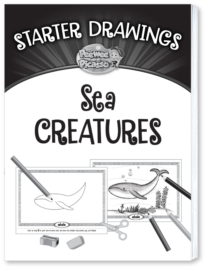 sea creatures starter drawing pad