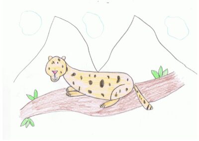 child's cute drawing jaguar