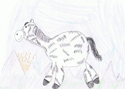 child's cute drawing unicorn