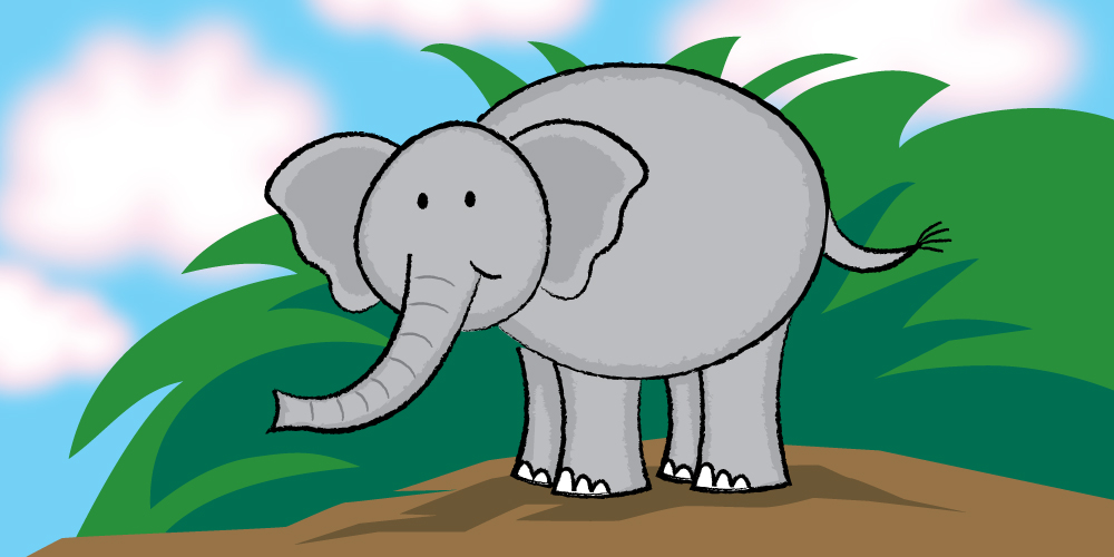 cute elephant illustration